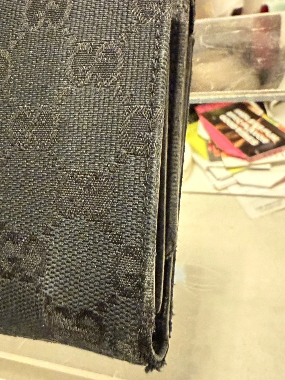 Gucci Black Canvas & Leather Project Wallet
